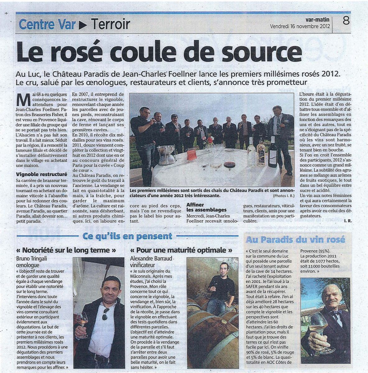 Article de Var Matin du 16 novembre 2012